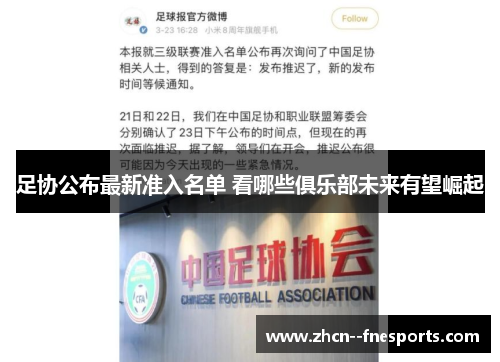 足协公布最新准入名单 看哪些俱乐部未来有望崛起 足协公布最新准入名单 看哪些俱乐部未来有望崛起